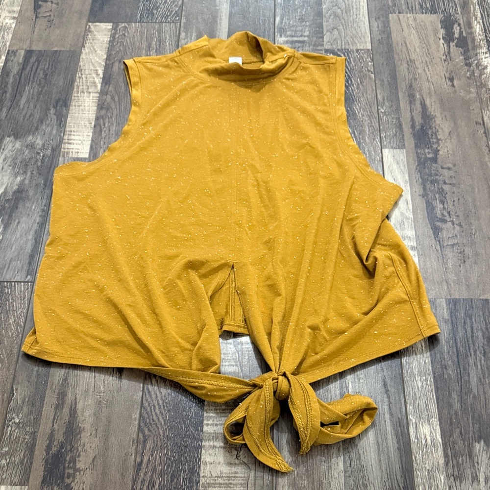 Lululemon Athletica Mustard Tie-Front Tank Top
